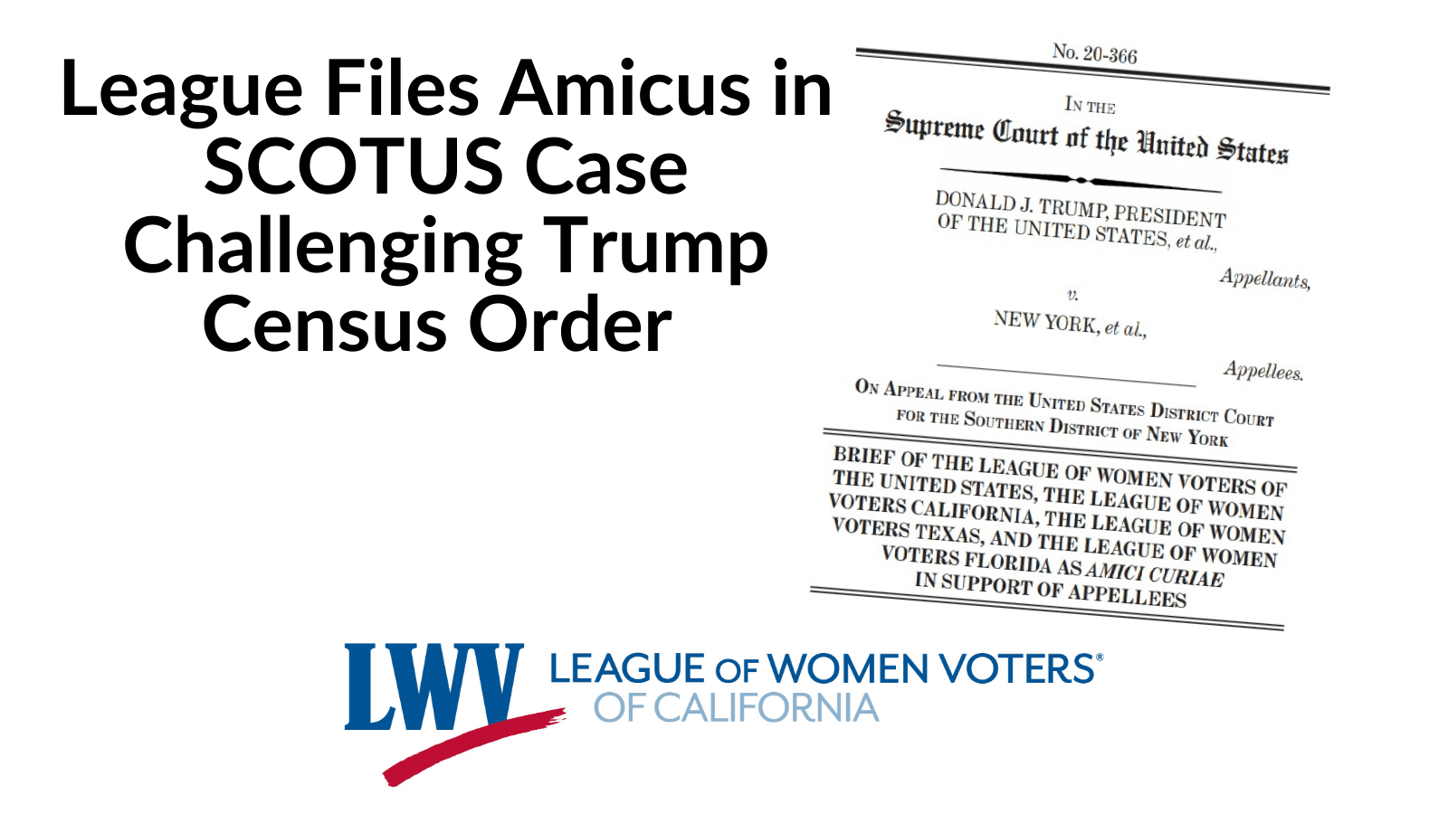 League Files Amicus against Trump Census Order